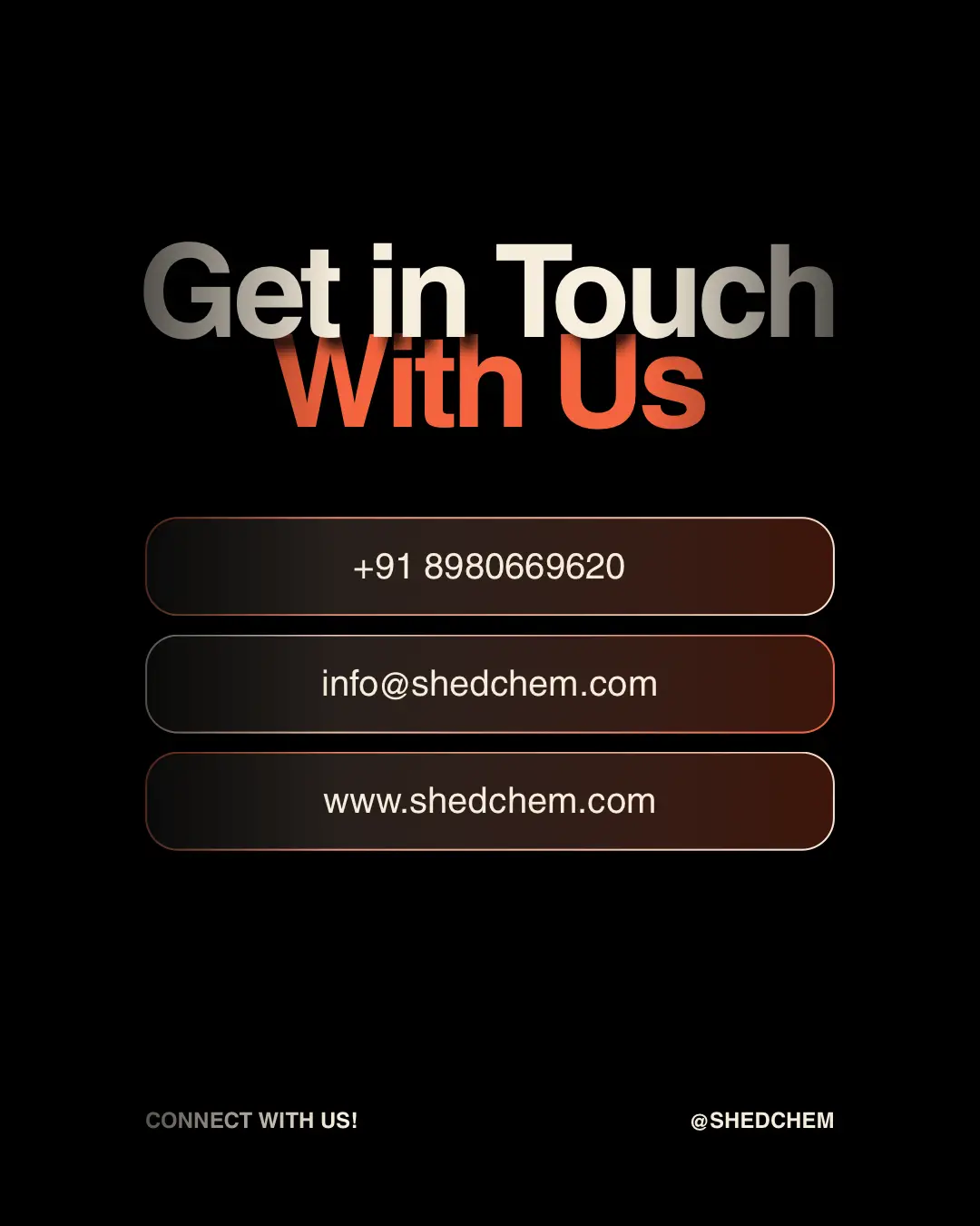 black and orange modern contact us instagram post